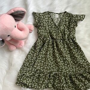 SHEIN Olive Floral Kids Dress
